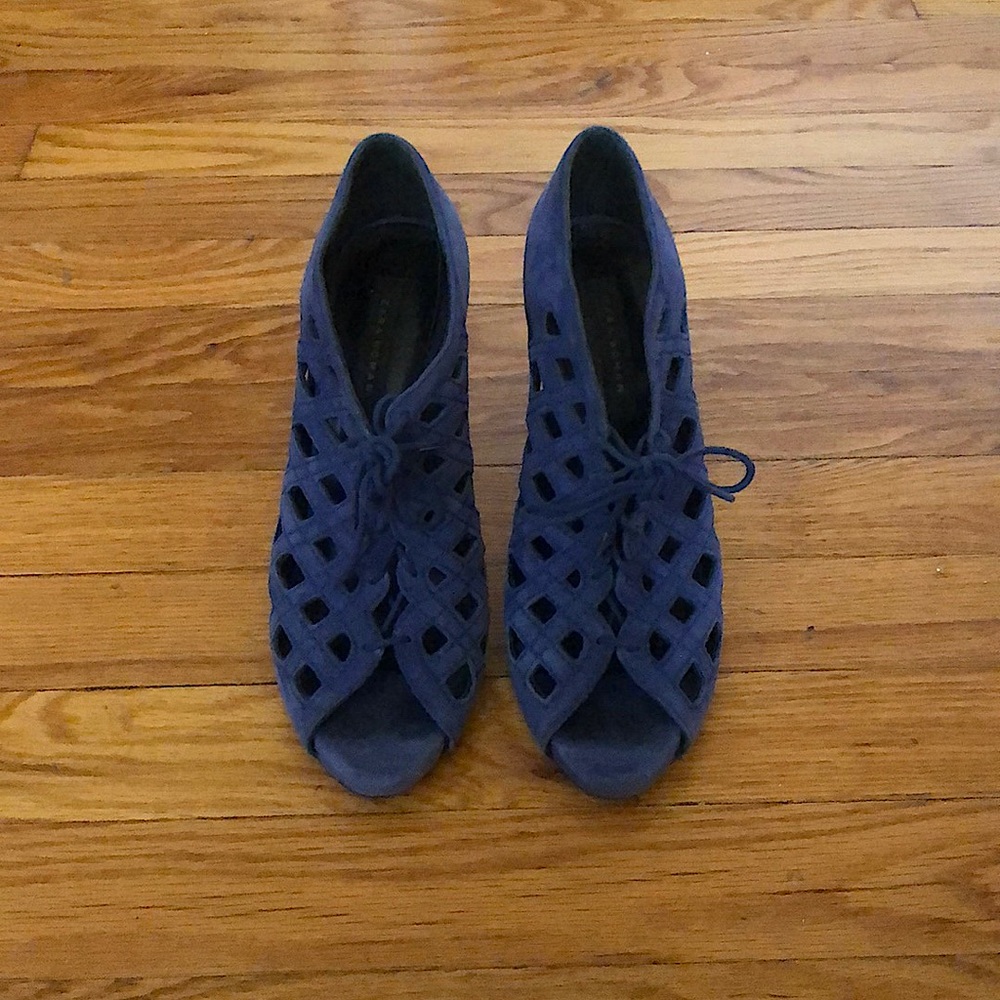 Size 6 Zara Cobalt Blue Lace Up Heels